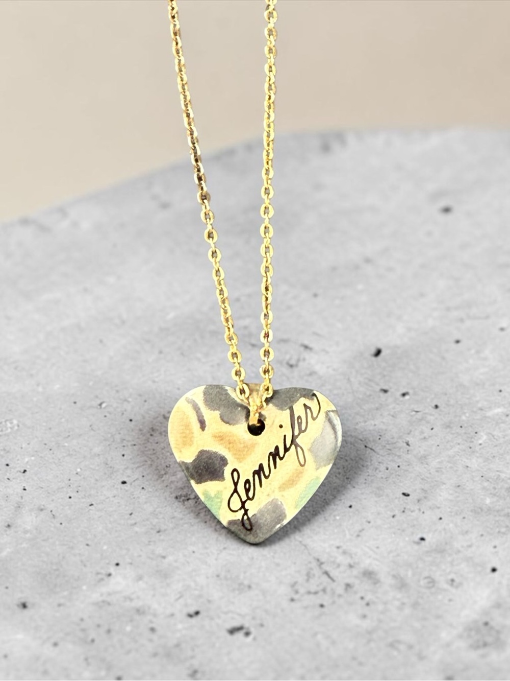 🫶🏻 Jennifer Camo Heart Necklace
